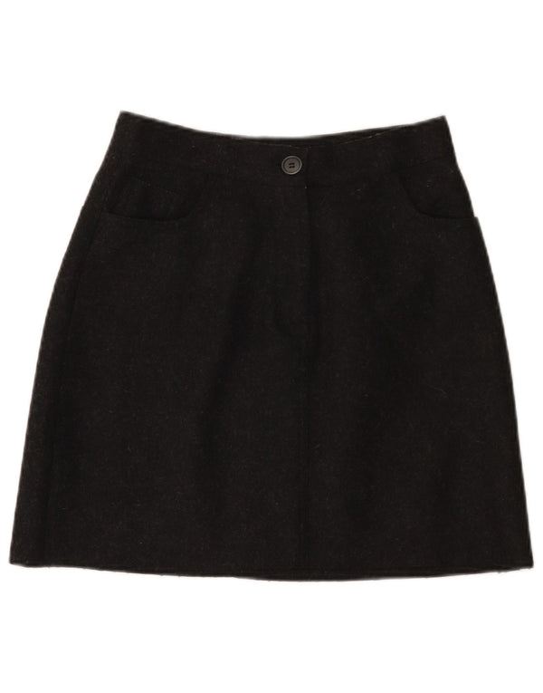 VINTAGE ženska suknja A-kroja IT 42 srednje W26 crna vuna