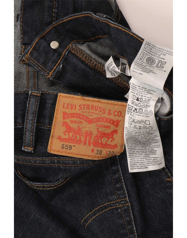 Levi's muške 559 ravne traperice W38 L32 tamnoplavi pamuk