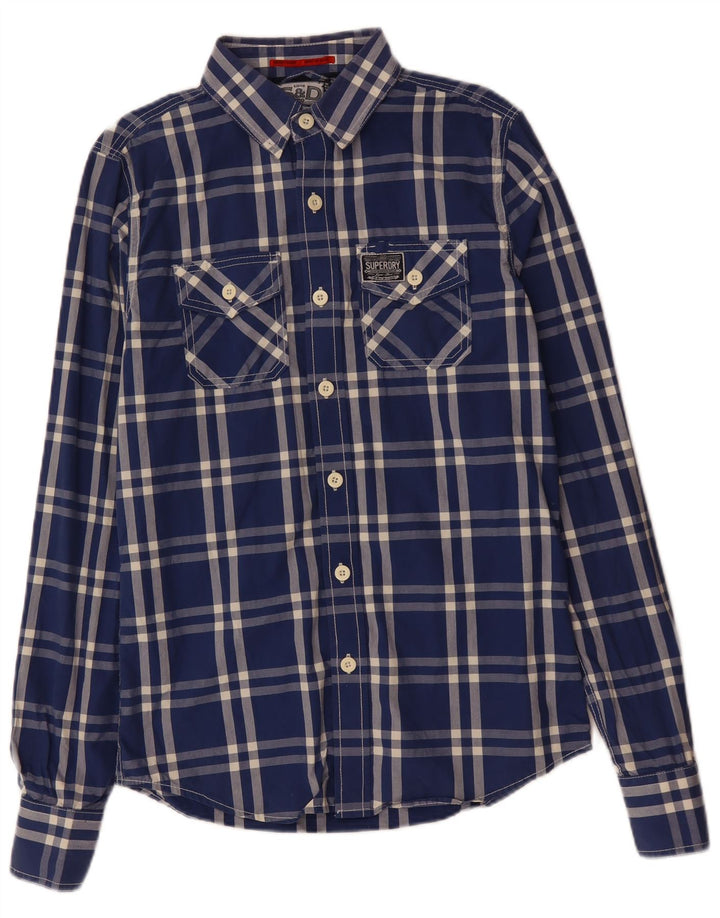 SUPERDRY muška košulja Srednje plavi karirani pamuk