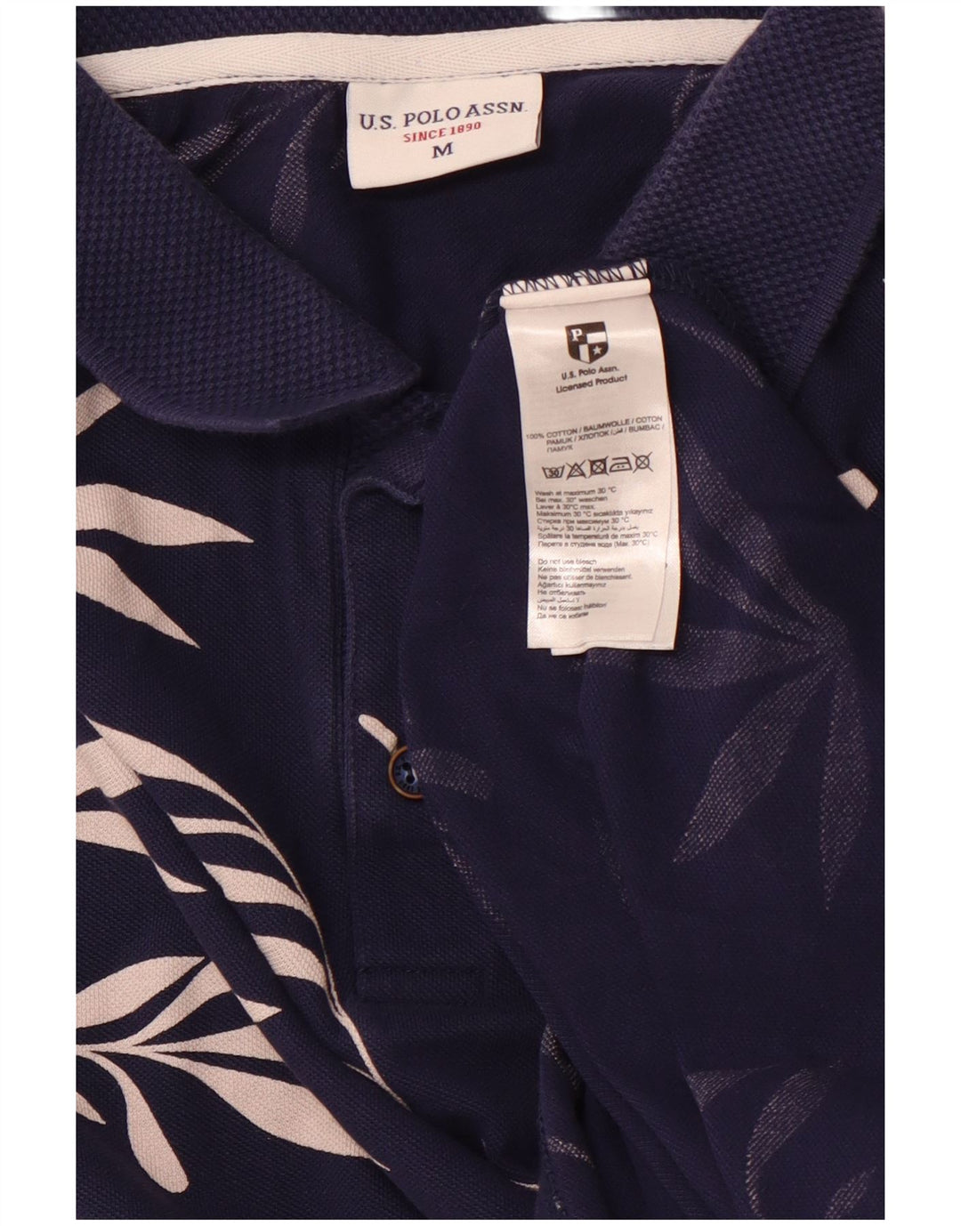 US POLO ASSN. Muška polo majica srednje tamnoplave cvjetne boje