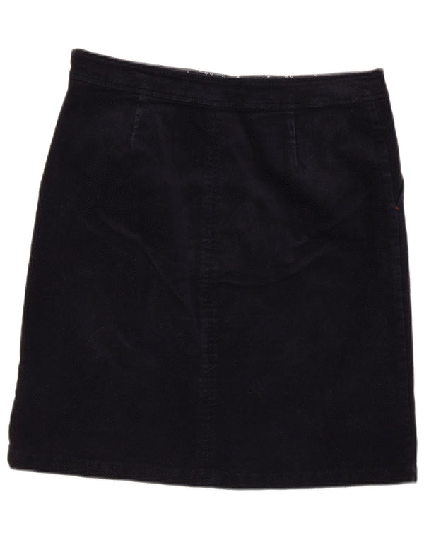 Bijela ženska suknja od samta UK 10 Mala W32 tamnoplavi pamuk