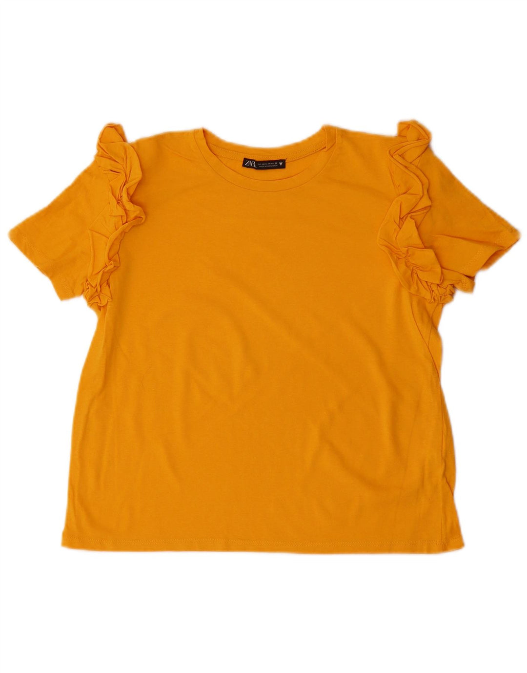 ZARA Womens Crop Top UK 12 Medium Yellow