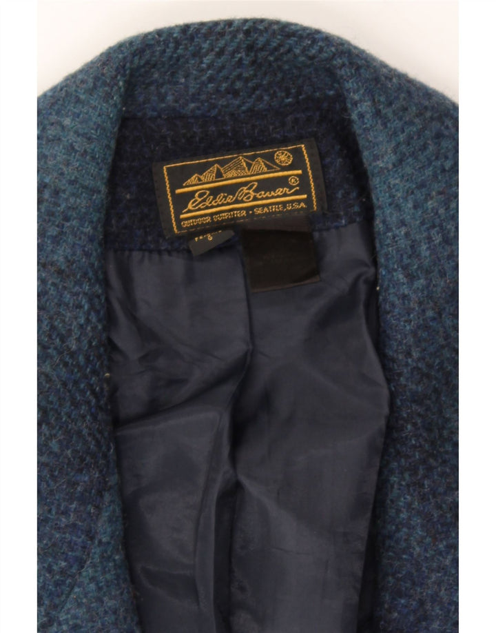 EDDIE BAUER Womens Longline Blazer Jacket UK 16 Large Navy Blue Check Vintage Eddie Bauer and Second-Hand Eddie Bauer from Messina Hembry 