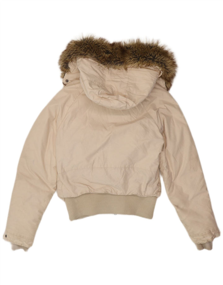 Woolrich ženska podstavljena jakna s kapuljačom UK 14 Srednje bijeli pamuk