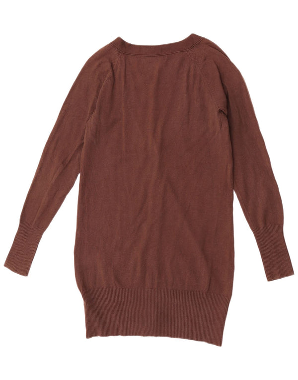 Zara ženski kardigan džemper UK 12 srednje smeđi pamuk