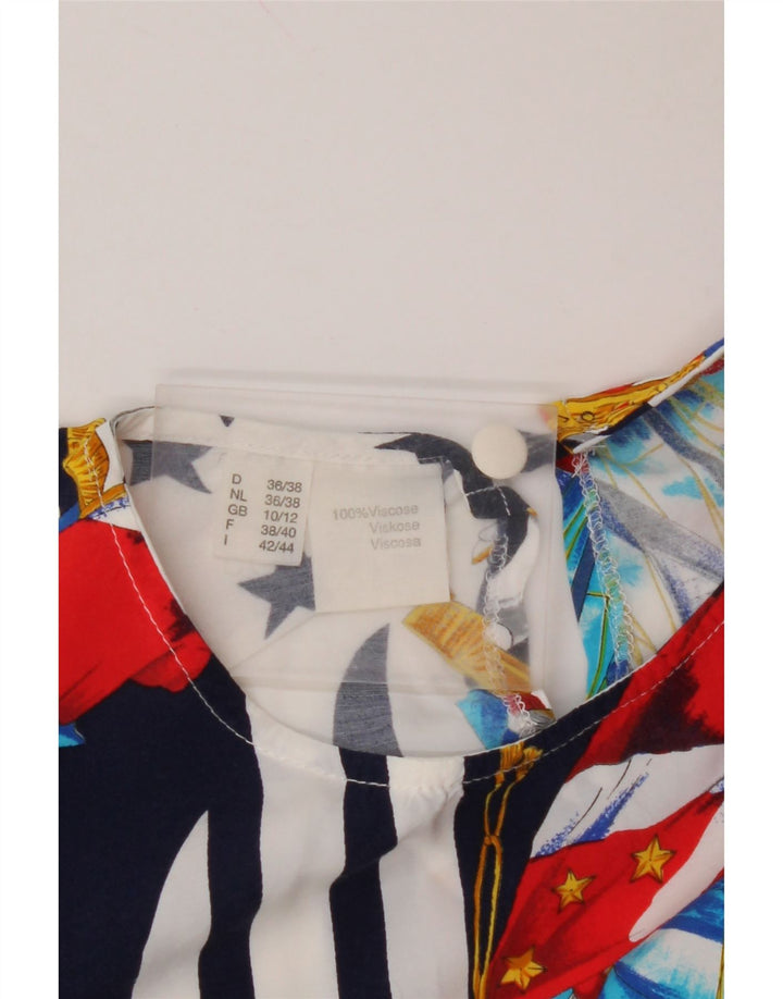 VINTAGE gornji dio ženske bluze UK 10/12 srednje tamnoplave boje