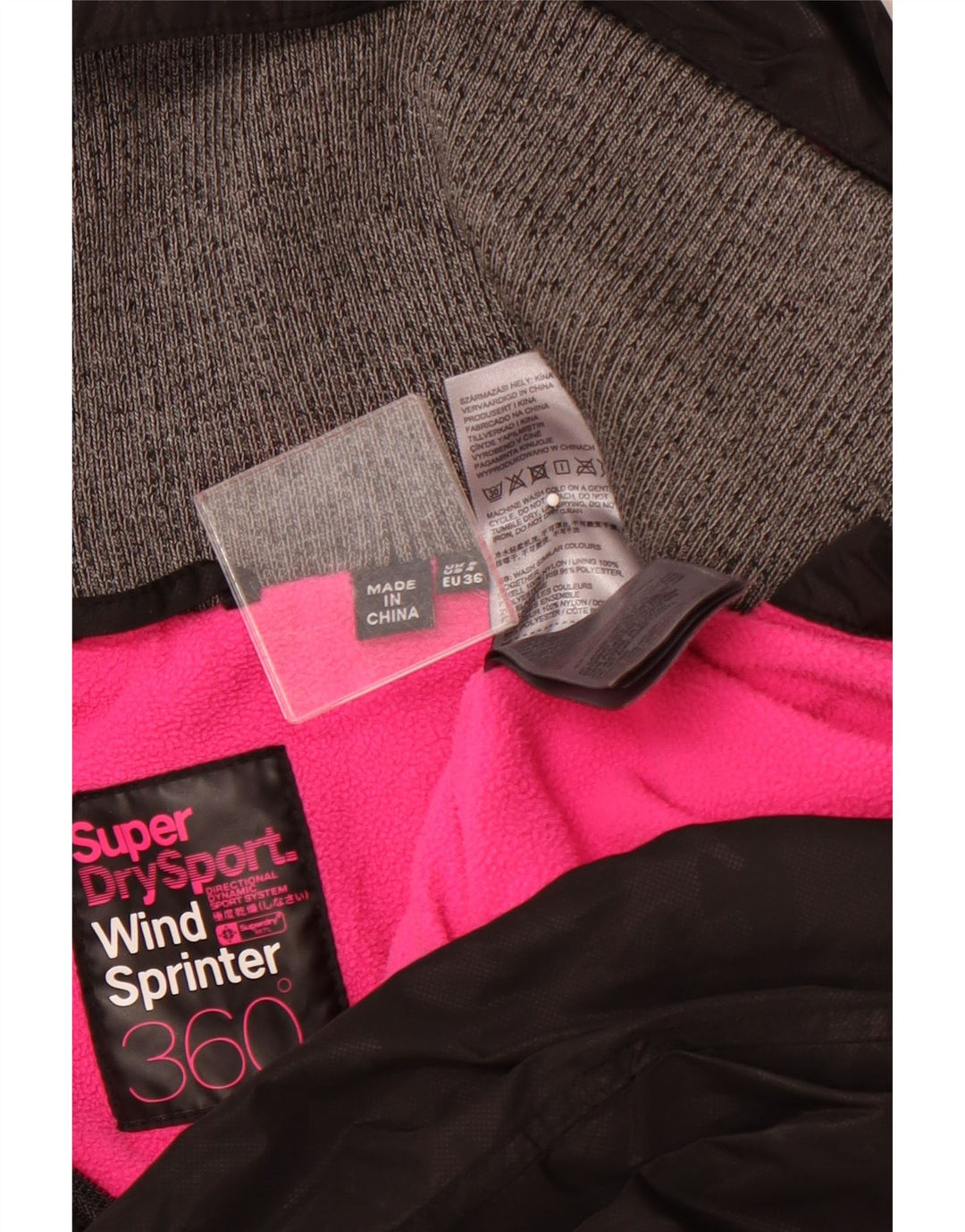 SUPERDRY ženska anorak jakna s kapuljačom s grafičkim motivima UK 8, mali crni najlon