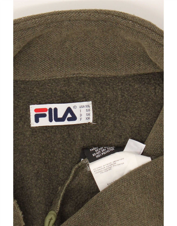 Fila muška majica s izrezom s patentnim zatvaračem, 2XL kaki poliester