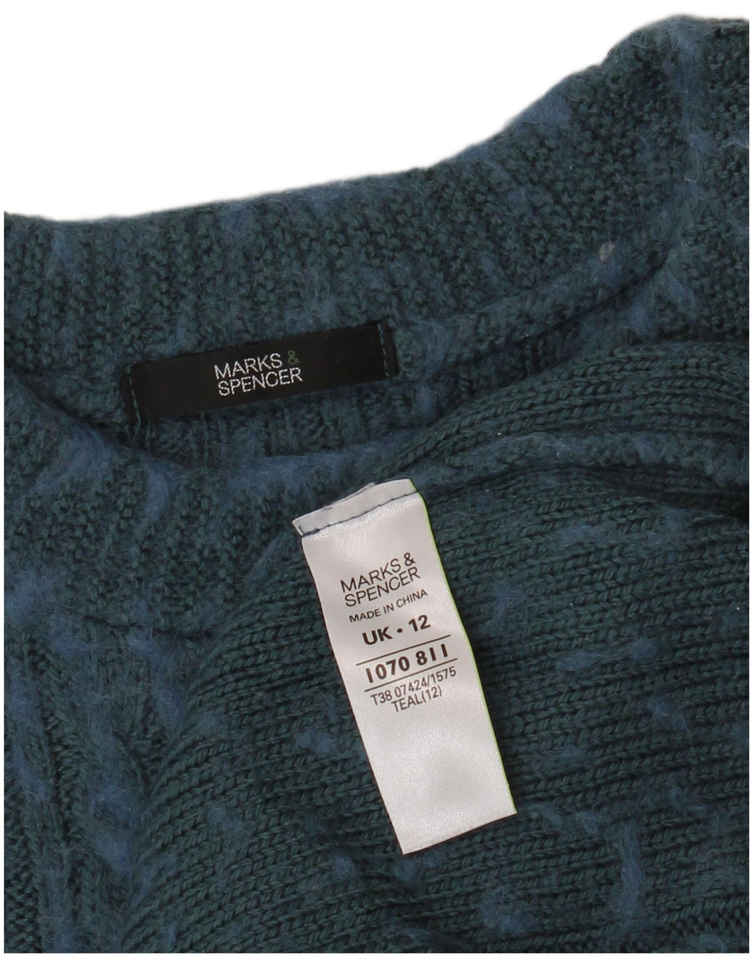 Marks & Spencer ženska mini džemper haljina UK 12 srednje plava s pjegama