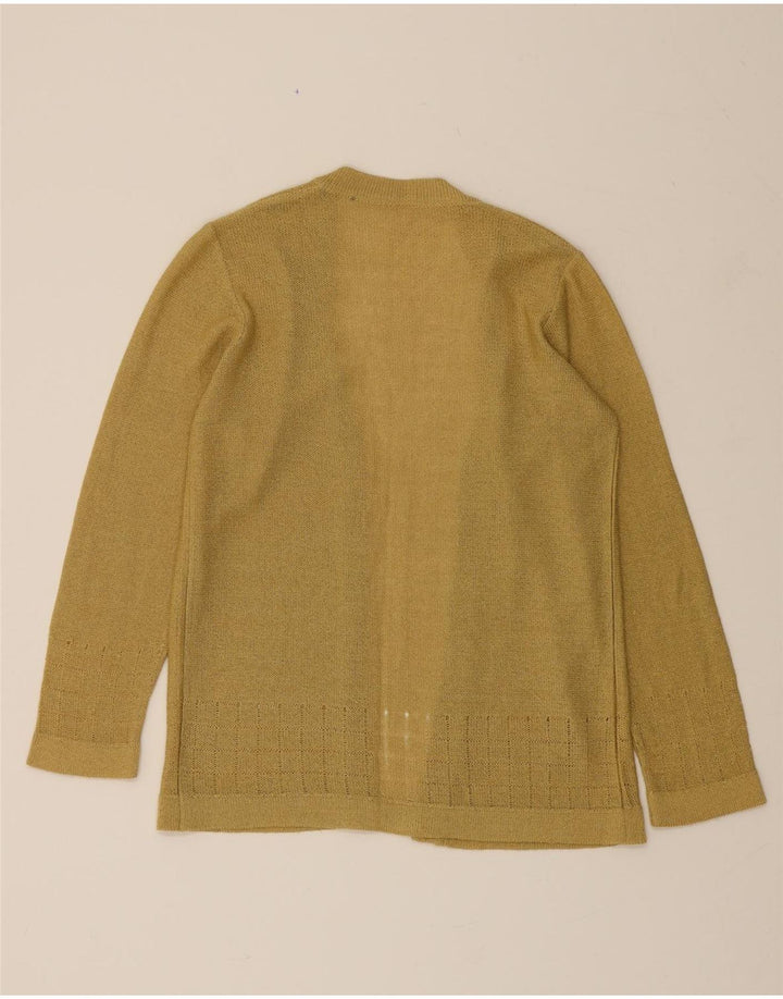 VINTAGE Womens Open Cardigan Sweater UK 12 Medium Beige Viscose Vintage Vintage and Second-Hand Vintage from Messina Hembry 