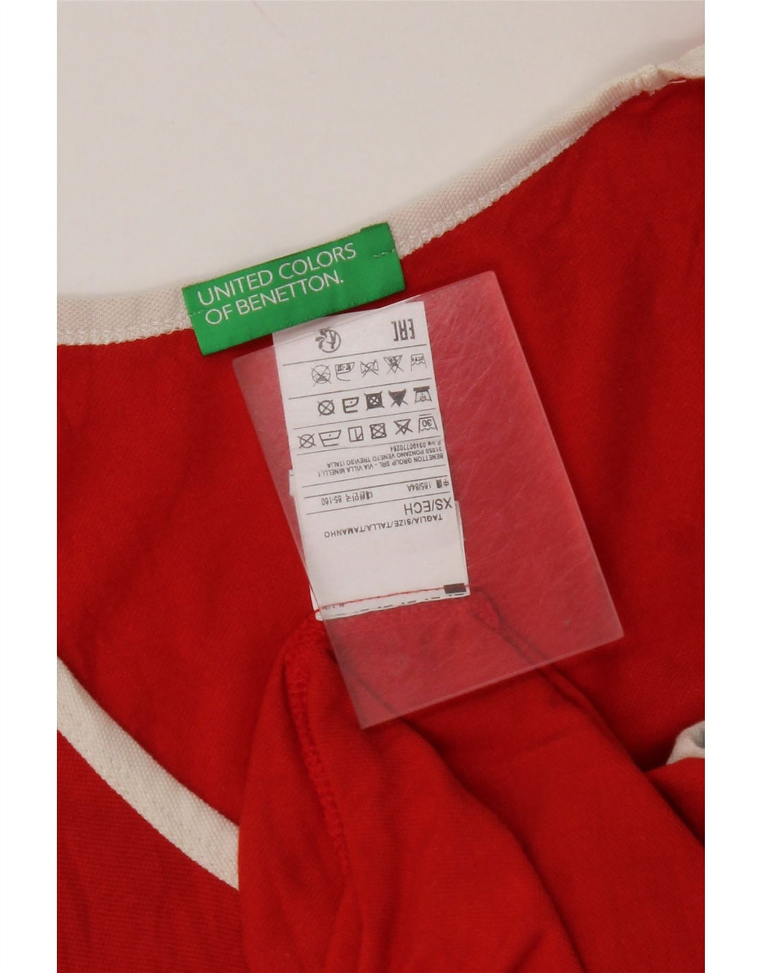 BENETTON muški grafički prsluk XS Red Colourblock Pamuk