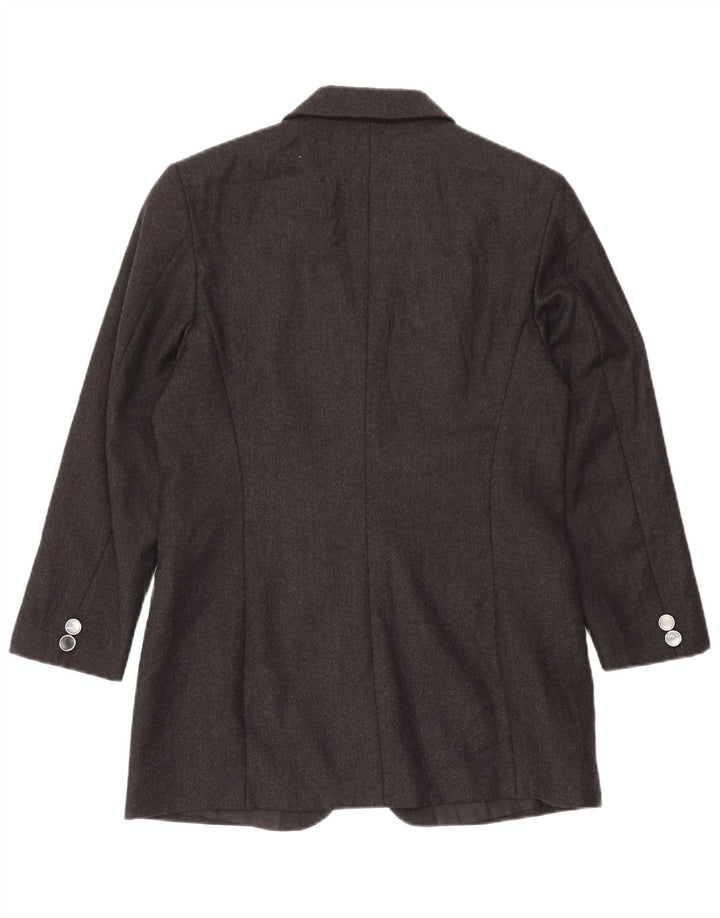 Vintage ženska duga jakna s 3 gumba UK 14 srednje siva