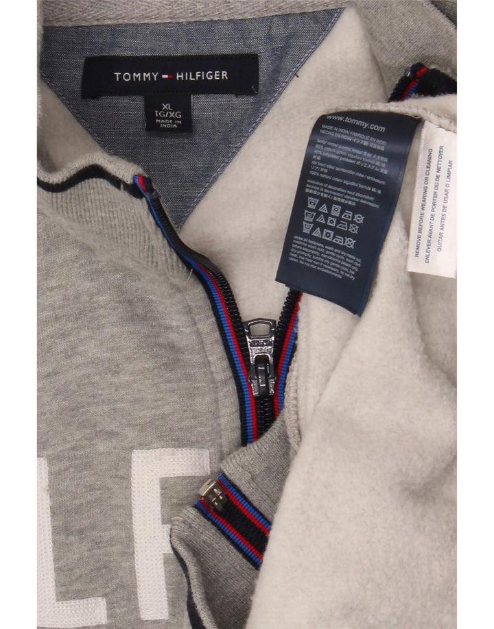 TOMMY HILFIGER Muška trenirka s grafičkim motivima, gornja jakna XL, sivi pamuk