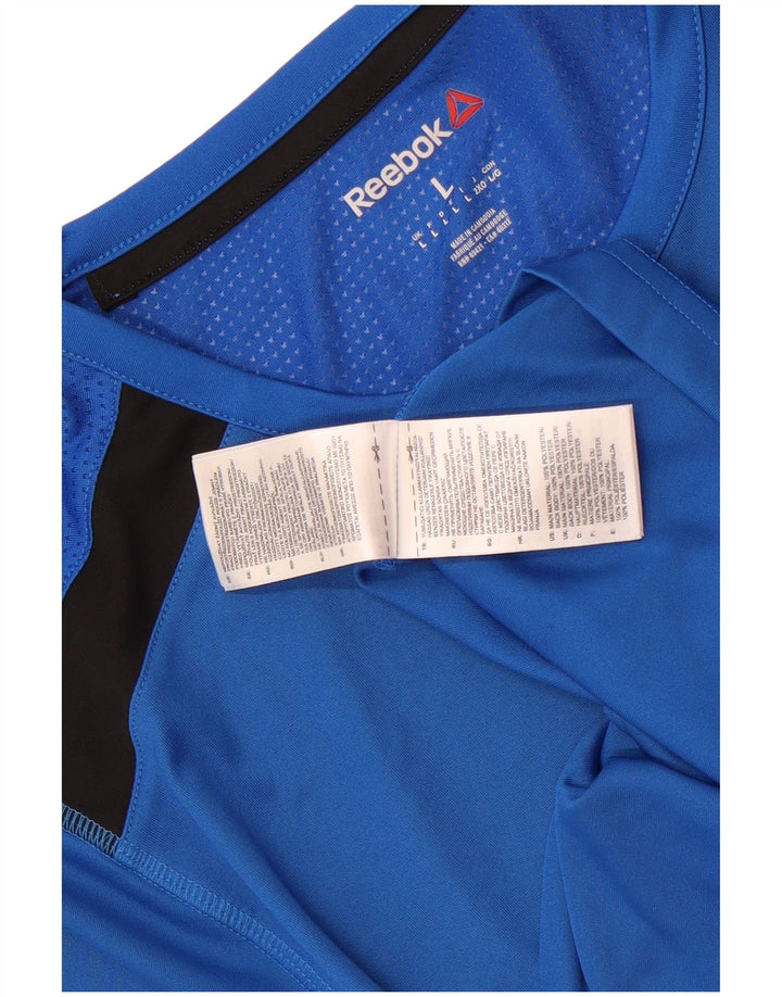 Reebok ženska majica kratkih rukava UK 16 Large Blue Colourblock poliester