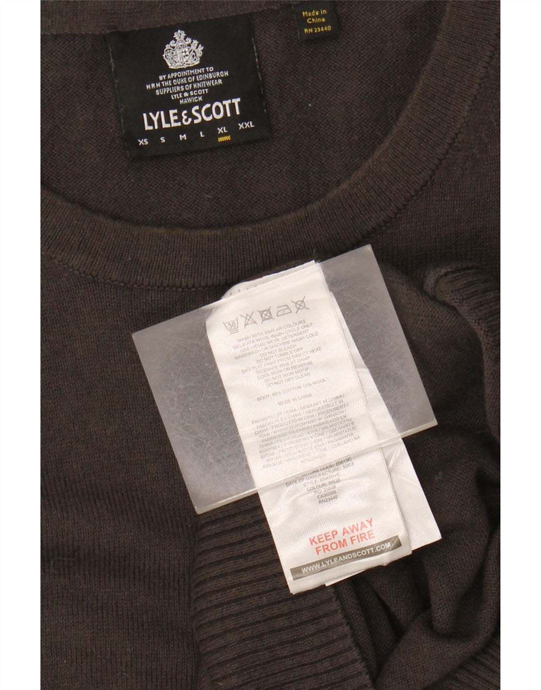 LYLE & SCOTT Mens Crew Neck Jumper Sweater XL Grey Cotton