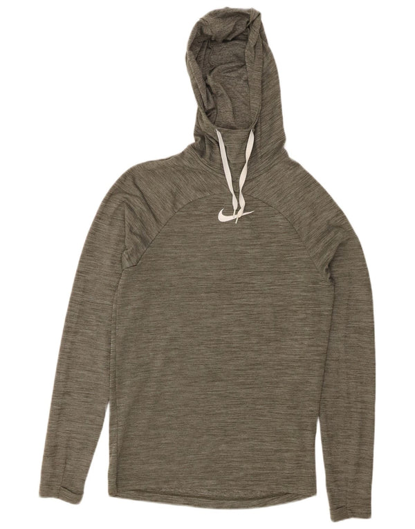 NIKE Ženska majica s kapuljačom Dri Fit UK 6 XS kaki pjegavi poliester