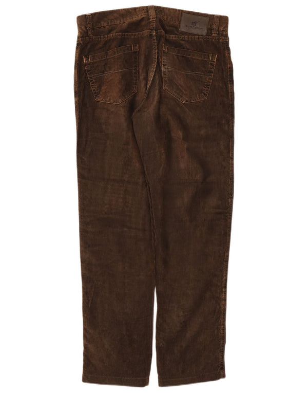 HENRY COTTONS Mens Straight Corduroy Trousers W33 L30 Brown