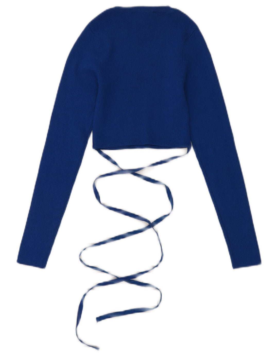 ZARA ženski pulover s kratkim izrezom UK 8 Mala plava viskoza