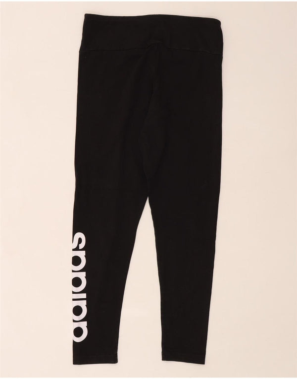 Adidas ženske uske grafičke tajice UK 16/18 velike crne pamučne