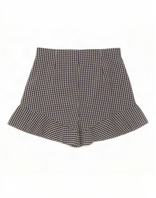 Zara ženske kratke hlače visokog struka XS W24 tamnoplavi gingham