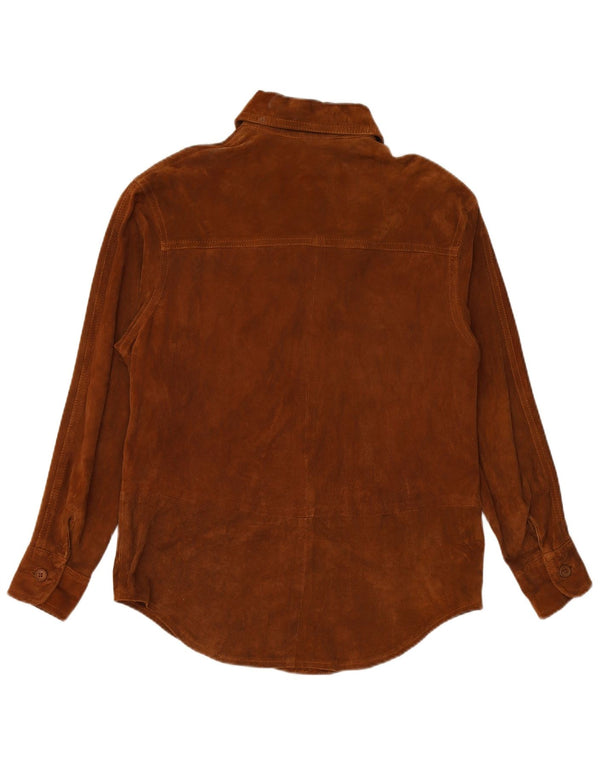 VINTAGE ženska košulja od brušene kože UK 16 velika smeđa