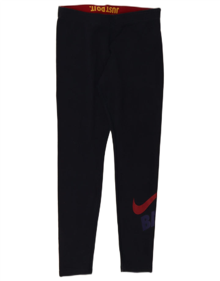 NIKE ženske grafičke tajice UK 12 Srednje tamnoplavi pamuk