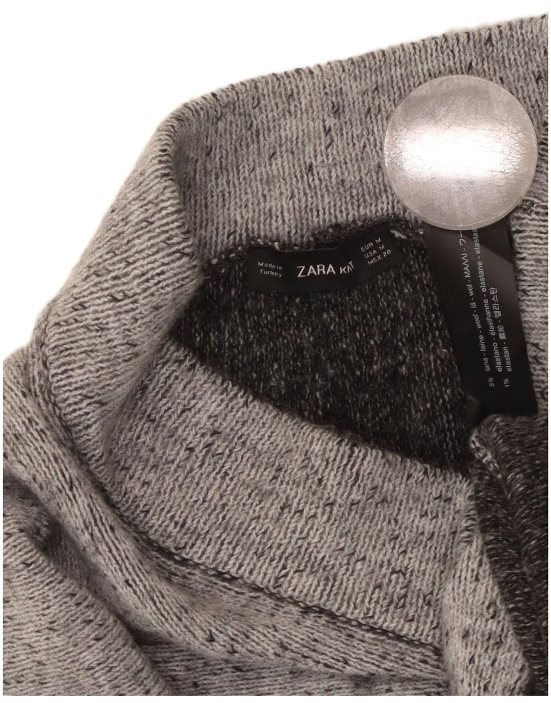 Zara ženska pletena suknja A-kroja srednje veličine W28 siva vuna s pjegama
