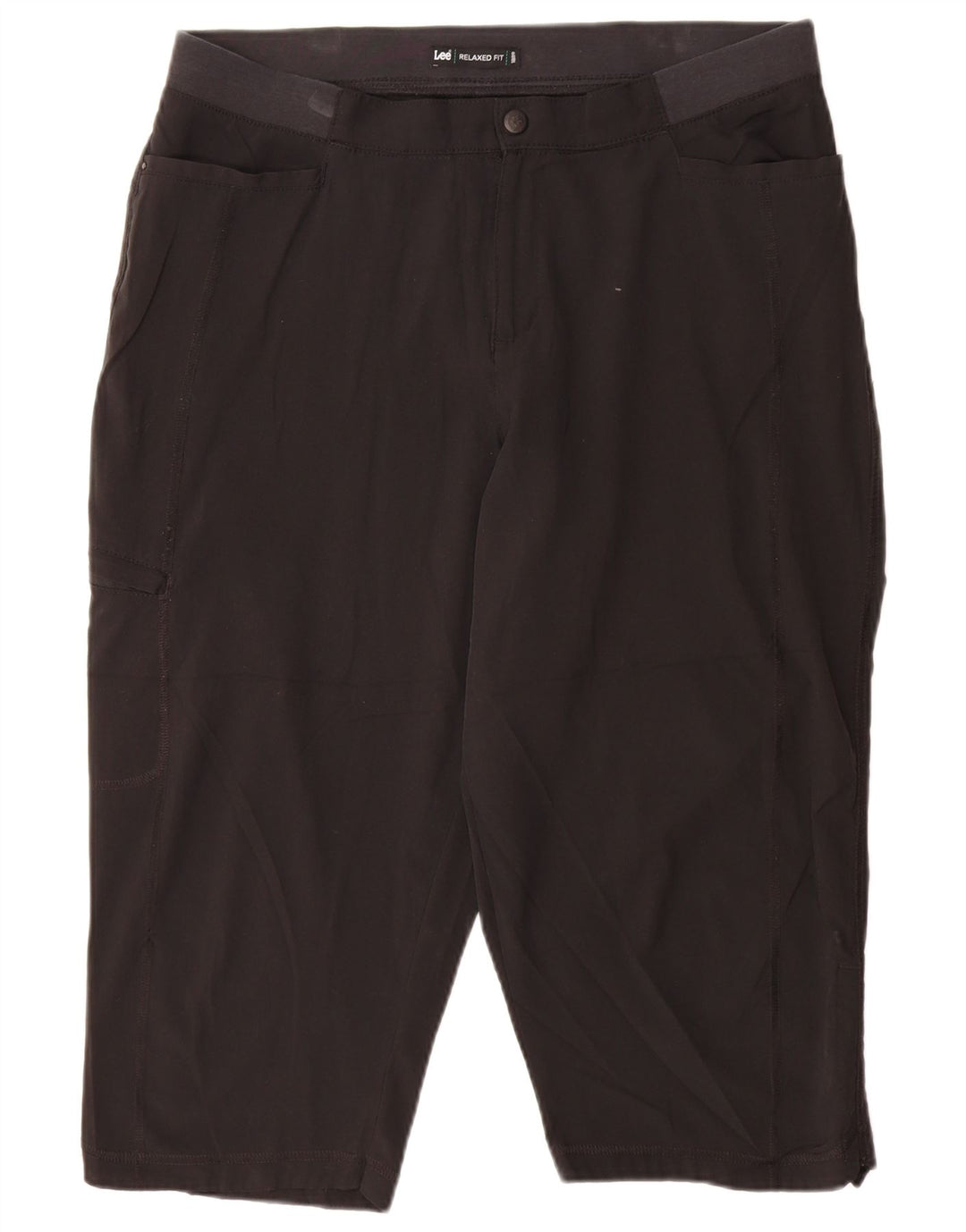 LEE Ženske kargo kapri hlače opuštenog kroja US 14 XL W34 L20 crne