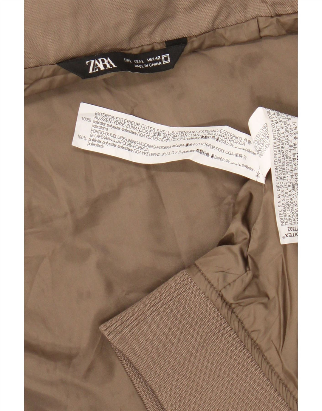 Zara muška bomber jakna UK 40 veliki bež poliester