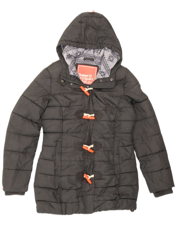 Superdry ženska podstavljena jakna s kapuljačom UK 14 srednje sivi poliester