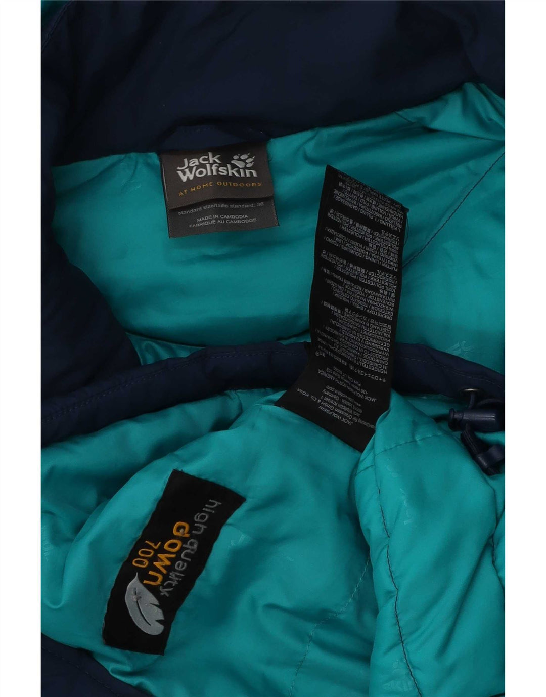 Jack Wolfskin ženska podstavljena jakna s kapuljačom UK 8/10 Mala tamnoplava poliester