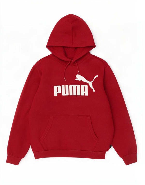 Puma Womens Graphic Oversized Hoodie Jumper UK 10 Small Burgundy Cotton