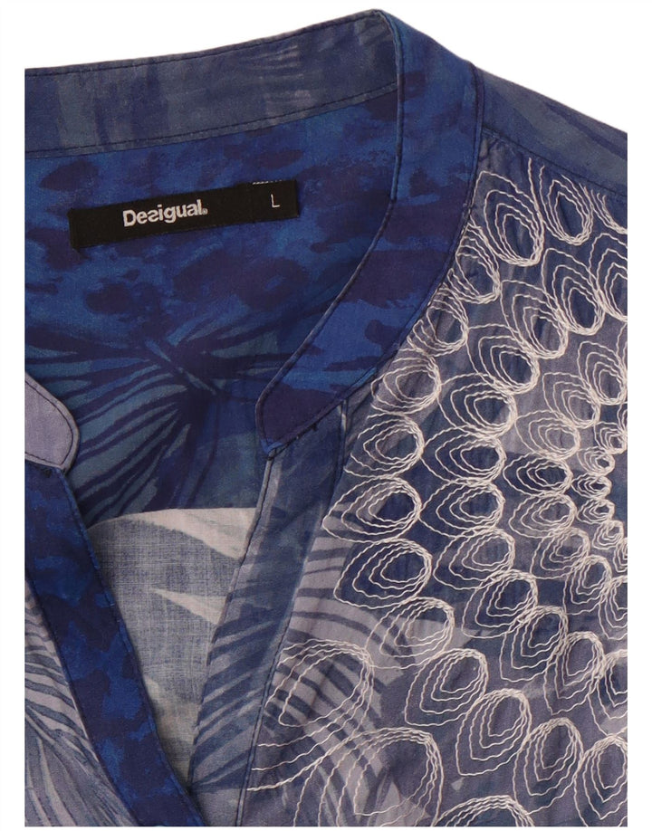DESIGUAL Ženska košulja bluza UK 14 Large Blue Floral
