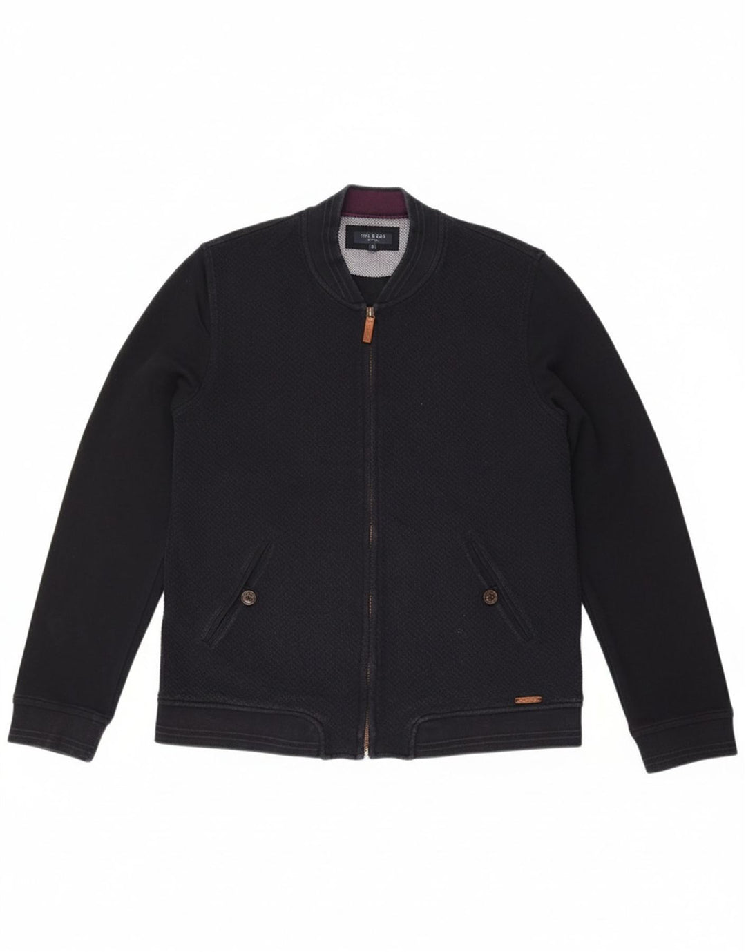 TED BAKER Womens Tracksuit Top Jacket Size 4 Large Navy Blue Cotton