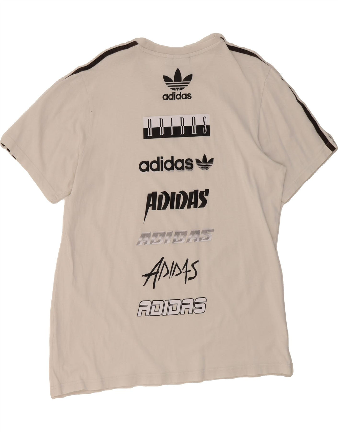 ADIDAS Mens Graphic T-Shirt Top Large White Vintage Adidas and Second-Hand Adidas from Messina Hembry 