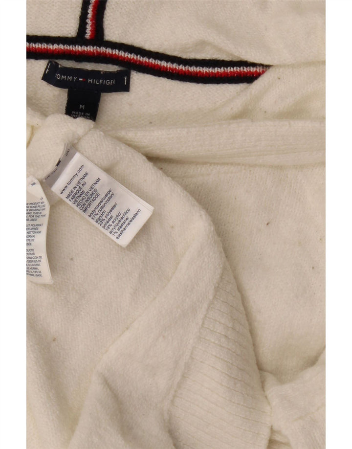 Tommy Hilfiger ženski preveliki kratki džemper UK 14 Srednje bijeli