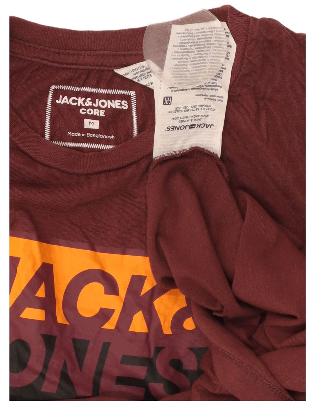 JACK & JONES Muška grafička majica kratkih rukava Srednje kestenjasta pamuk