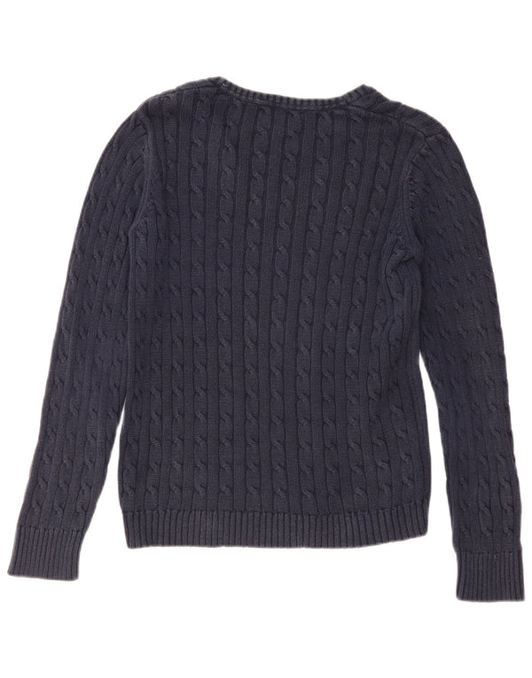 Crew Clothing Ženski džemper s V-izrezom UK 14 Veliki tamnoplavi pamuk