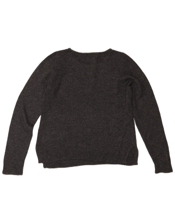 MONSOON ženski džemper s morskim izrezom UK 12 srednje sivi pamuk