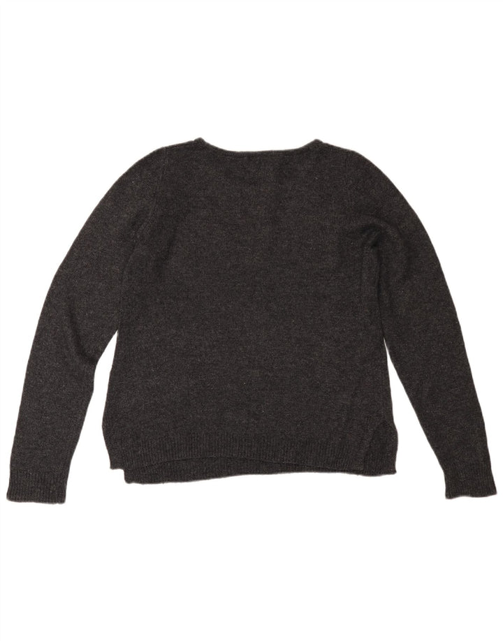 MONSOON ženski džemper s morskim izrezom UK 12 srednje sivi pamuk