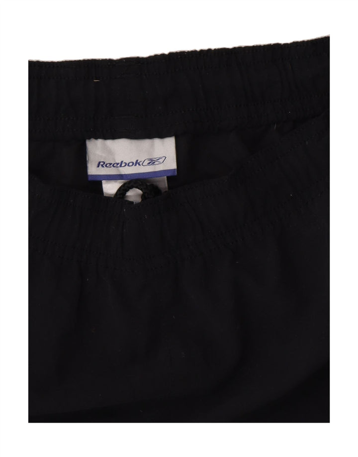 REEBOK Womens Sport Shorts UK 14 Medium  Black Colourblock Polyester Vintage Reebok and Second-Hand Reebok from Messina Hembry 