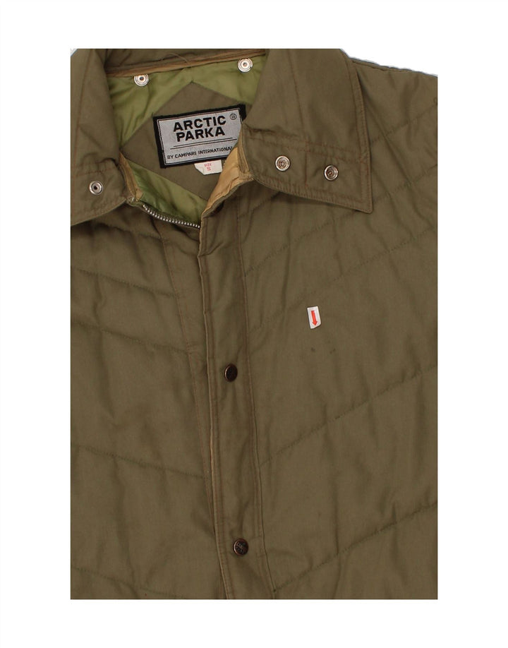 VINTAGE Mens Parka Jacket UK 36 Small Khaki Polyester Vintage Vintage and Second-Hand Vintage from Messina Hembry 