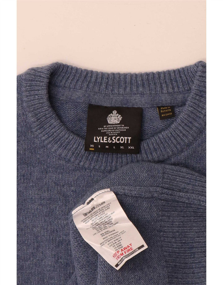 Lyle & Scott muški džemper s okruglim izrezom XS plava vunena