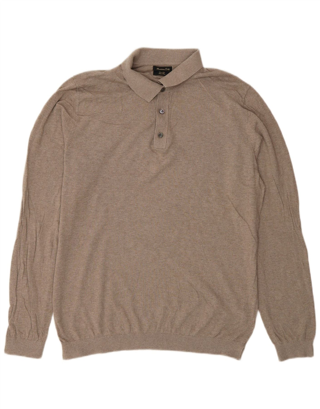 Massimo Dutti muški džemper s polo ovratnikom, srednji bež pamuk