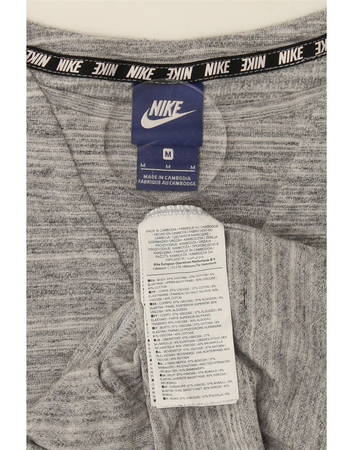 NIKE Womens T-Shirt Top UK 14 Medium Grey Striped Viscose Vintage Nike and Second-Hand Nike from Messina Hembry 
