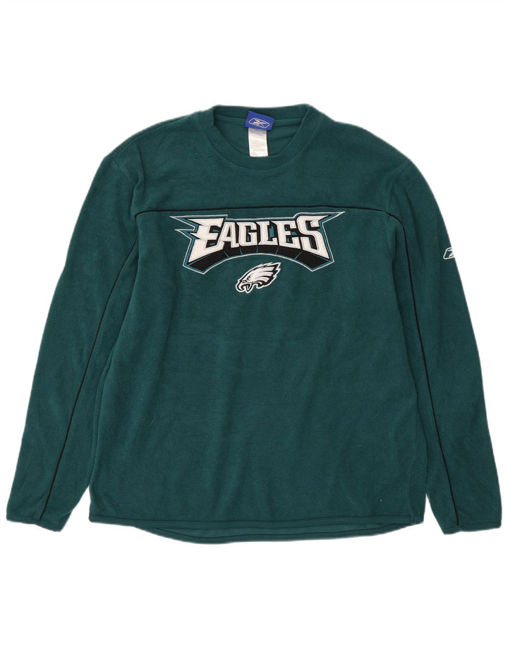 REEBOK Muški džemper od flisa s motivima Philadelphia Eagles, mali zeleni