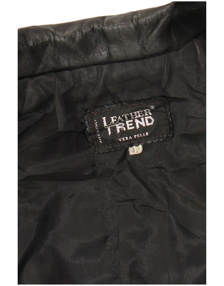 VINTAGE ženska kožna jakna IT 42 srednje crna koža