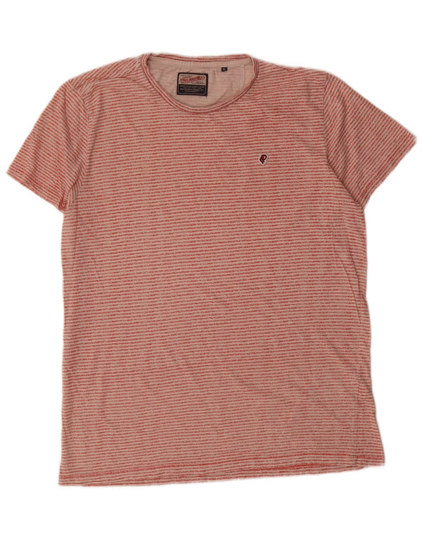 Petrol Industries Mens T-Shirt Top XL Red Pinstripe