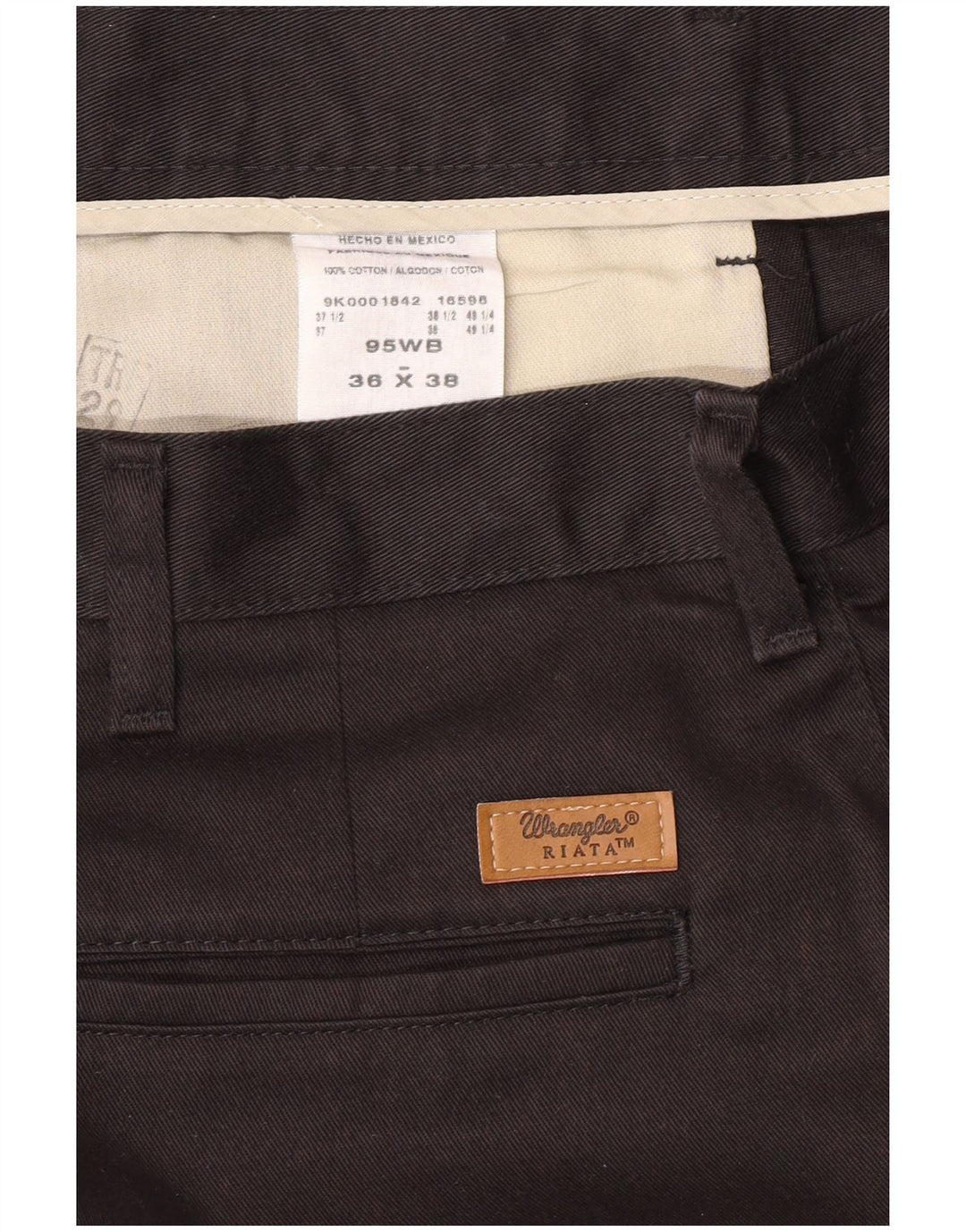 WRANGLER Muške Riata chino hlače s klinovima W36 L38 Crni pamuk