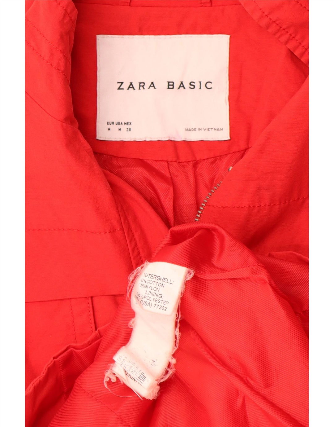 Zara ženska vojna jakna UK 12 srednje crvene boje od pamuka